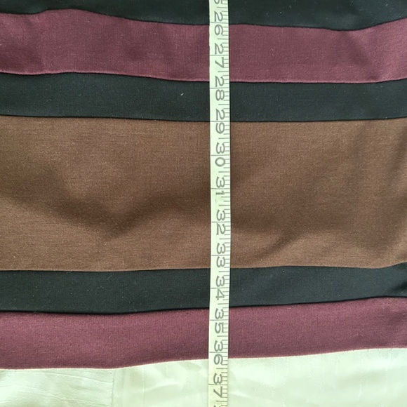 Muse Knit Black Dress Contrast Insets Bust and Hem Fall Colors Size 12 NWT - Picture 8 of 11